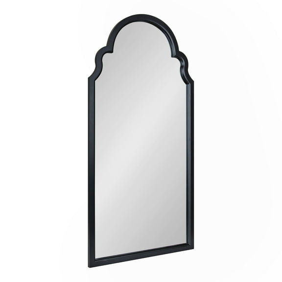 Kate and Laurel Hogan Modern Arched Wall Mirror, 24 x 48, Black, Glam Moroccan Mirror for Wall