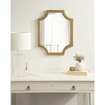 Kate and Laurel Hogan Modern Scallop Wall Mirror, 18 x 24, Gold, Decorative Glam Wall Decor