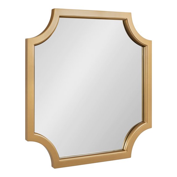Kate and Laurel Hogan Scalloped Square Mirror, 24 x 24, Gold, Decorative Modern Glam Wall Mirror for Display with Unique Shape and Large Size