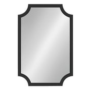 Kate and Laurel Hogan Wood Framed Mirror with Scallop Corners, 24 x 36 Inches, Black