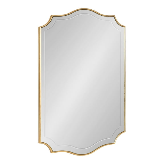 Kate and Laurel Hollyn Glam Scalloped Wall Mirror, 20 x 30, Gold, Decorative Large Traditional Wall Decor