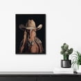 thumbnail image 1 of Kate and Laurel Horse Wearing a Western Cowboy Hat Framed Wall Art by The Creative Bunch Studio, 12x16 Black, Modern Cowboy Horse Art for Wall, 1 of 7