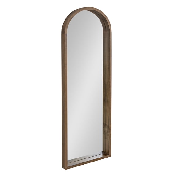 Kate and Laurel Hutton Farmhouse Wall Mirror, 16 x 48, Rustic Brown, Decorative Wall-Mounted Modern Full Length Mirror