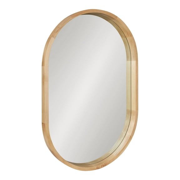 Kate and Laurel Hutton Modern Capsule Wall Mirror, 24 x 36, Natural Wood, Scandinavian Decorative Mirror for Wall