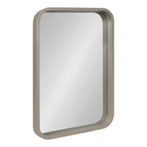 Kate and Laurel Hutton Modern Radius Rectangle Wood Wall Mirror, 20 x 30, Gray, Large Decorative Robust Farmhouse Mirror for Wall