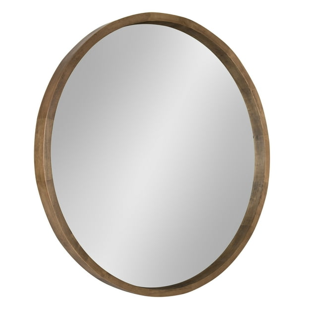 Kate and Laurel Hutton Round Decorative Wood Frame Wall Mirror, 30 Inch ...
