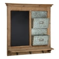 thumbnail image 1 of Kate and Laurel Idamae Wood Framed Chalkboard with Mail Holders and Key Hooks Wall Organizer, Rustic Brown, 1 of 5