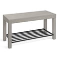 thumbnail image 1 of Kate and Laurel Jeran Rustic Farmhouse Bench with Iron Shoe Shelf, 36" x 14" x 20", Gray, Chic Entry Bench for Decor or Storage, 1 of 7
