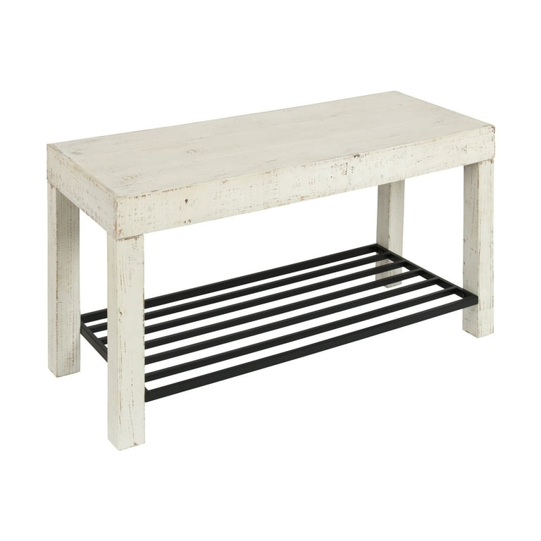 超人気＆希少！TRUCK FURNITURE BENCH AND SHELVES Walker Edison Furniture Company Dark Walnut Modern Farmhouse