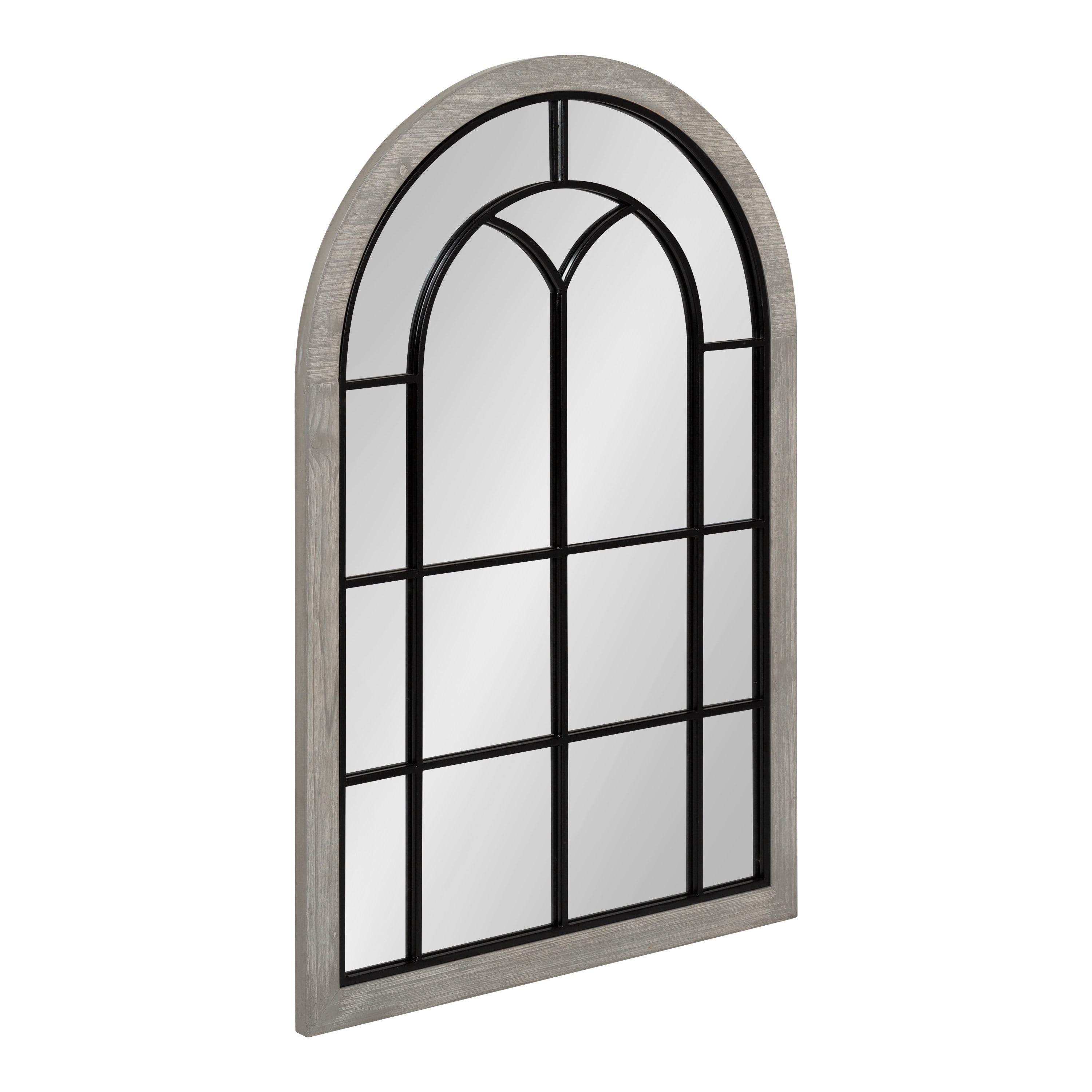 Joffrey Gray Wood Arched Full Length Wall Mirror