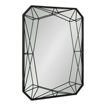 Kate and Laurel Keyleigh Modern Glam Geometric Shaped Metal Accent Wall Mirror, Black