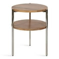 thumbnail image 1 of Kate and Laurel Lamaar Modern Round Side Table, 19 x 19 x 25, Natural Wood and Silver, Chic End Table for Storage and Display, 1 of 9