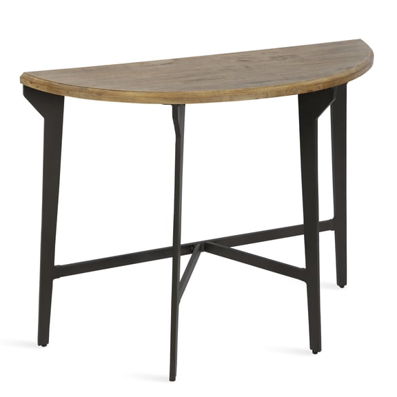 Kate and Laurel Langdon Wood Console Table, 41" x 16" x 31", Rustic Brown and Black, Shabby-Chic Home Decor For Storage and Display