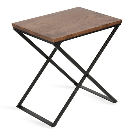 Kate and Laurel Laraway Folding Side Table, Natural/Black 20x14x20