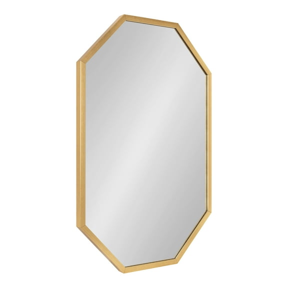 Kate and Laurel Laverty Glam Oblong Octagon Framed Mirror, 24 x 36, Gold, Contemporary Geometric Wall Decor