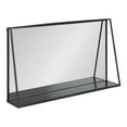 thumbnail image 1 of Kate and Laurel Lintz Metal Framed Mirror with Shelf, Black 28x16, 1 of 10