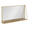 thumbnail image 1 of Kate and Laurel Lintz Metal Framed Mirror with Shelf, Gold 28x16, 1 of 10