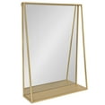 thumbnail image 1 of Kate and Laurel Lintz Mid-Century Mirror With Storage Shelf, 18" x 24", Gold, 1 of 8