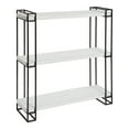 thumbnail image 1 of Kate and Laurel Lintz Modern Industrial Wood and Metal Floating Wall Shelves with Black Metal Frame, Rustic White, 1 of 7