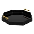 thumbnail image 1 of Kate and Laurel Lipton Decorative Modern Octagon Tray, 18 x 18, Black and Gold, Chic Serving Tray for Storage, Organization, and Display, 1 of 7