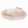 thumbnail image 1 of Kate and Laurel Lipton Decorative Modern Octagon Tray, 18 x 18, Pink and Gold, Chic Serving Tray for Storage, Organization, and Display, 1 of 7