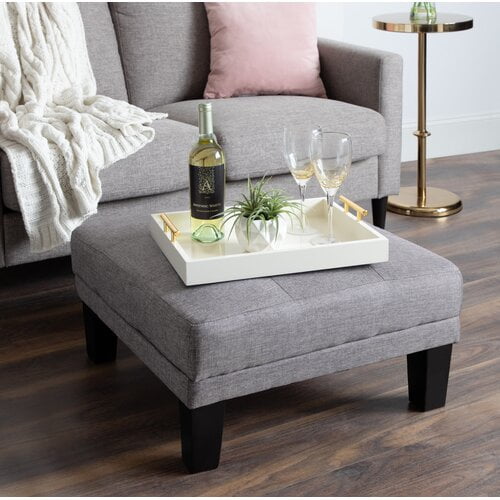 Kate and Laurel Lipton Decorative Serving Tray with Polished Metal Handles