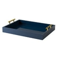 thumbnail image 1 of Kate and Laurel Lipton Decorative Tray with Polished Metal Handles, Navy Blue and Gold, 1 of 4