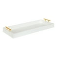thumbnail image 1 of Kate and Laurel Lipton Narrow Rectangle Wood Accent Tray, White/Gold 10x24, 1 of 4