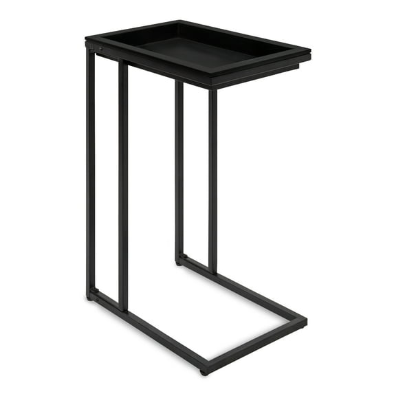 Kate and Laurel Lockridge Foldable Modern Side C-Table, 18.5" x 12" x 26.75", Black