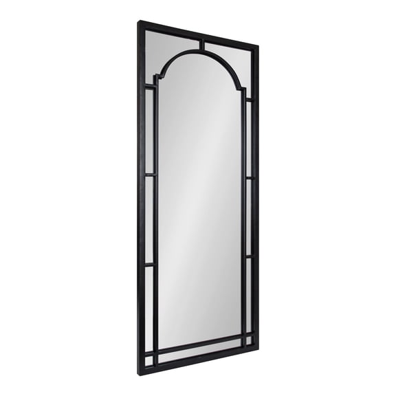 Kate and Laurel Lyla Modern Metal Framed Wall Mirror, 20 x 48, Black, Chic Arched Mirror for Wall