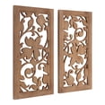 thumbnail image 1 of Kate and Laurel Lynnea Wooden Floral Art Plaque Set, 12 x 24, Natural Wood, Two-Piece Wood Natural Art Set, 1 of 7