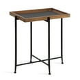 thumbnail image 1 of Kate and Laurel Macabe Industrial Modern Wood and Slate Side Accent Table with Black Iron Metal Base, Rustic Brown Finish, 1 of 7