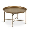 thumbnail image 1 of Kate and Laurel Mahdavi Boho-Chic Hammered Metal Tray Coffee Table, Dark Gold, 1 of 6