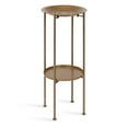 thumbnail image 1 of Kate and Laurel Mahdavi Modern Plant Stand Table, 12 x 12 x 27, Gold, Unique Accent Table with Textured Top, 1 of 7