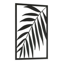 Kate and Laurel Malak Modern Leaf Metal Plaque, 22 x 28, Black, Industrial Metalwork Tropical Art for Wall Decor