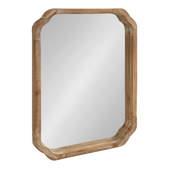 Kate and Laurel Marston Wood Framed Wall Mirror, Rustic Brown 18x24