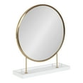 thumbnail image 1 of Kate and Laurel Maxfield Round Tabletop Mirror, White/Gold 18x22, 1 of 10