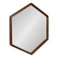 thumbnail image 1 of Kate and Laurel McLean Modern Wood Framed Hexagon Wall Mirror, 26 x 30, Walnut Brown, Decorative Geometric Mirror for Wall, 1 of 8