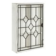 thumbnail image 1 of Kate and Laurel Megara Wooden Decorative Curio Cabinet for Open Storage with Decorative Black Iron Door, Whitewash Finish, 1 of 6