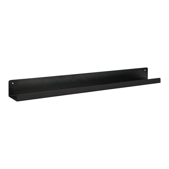 Kate and Laurel Mezzo Modern Metal Ledge Shelf, Black 36"