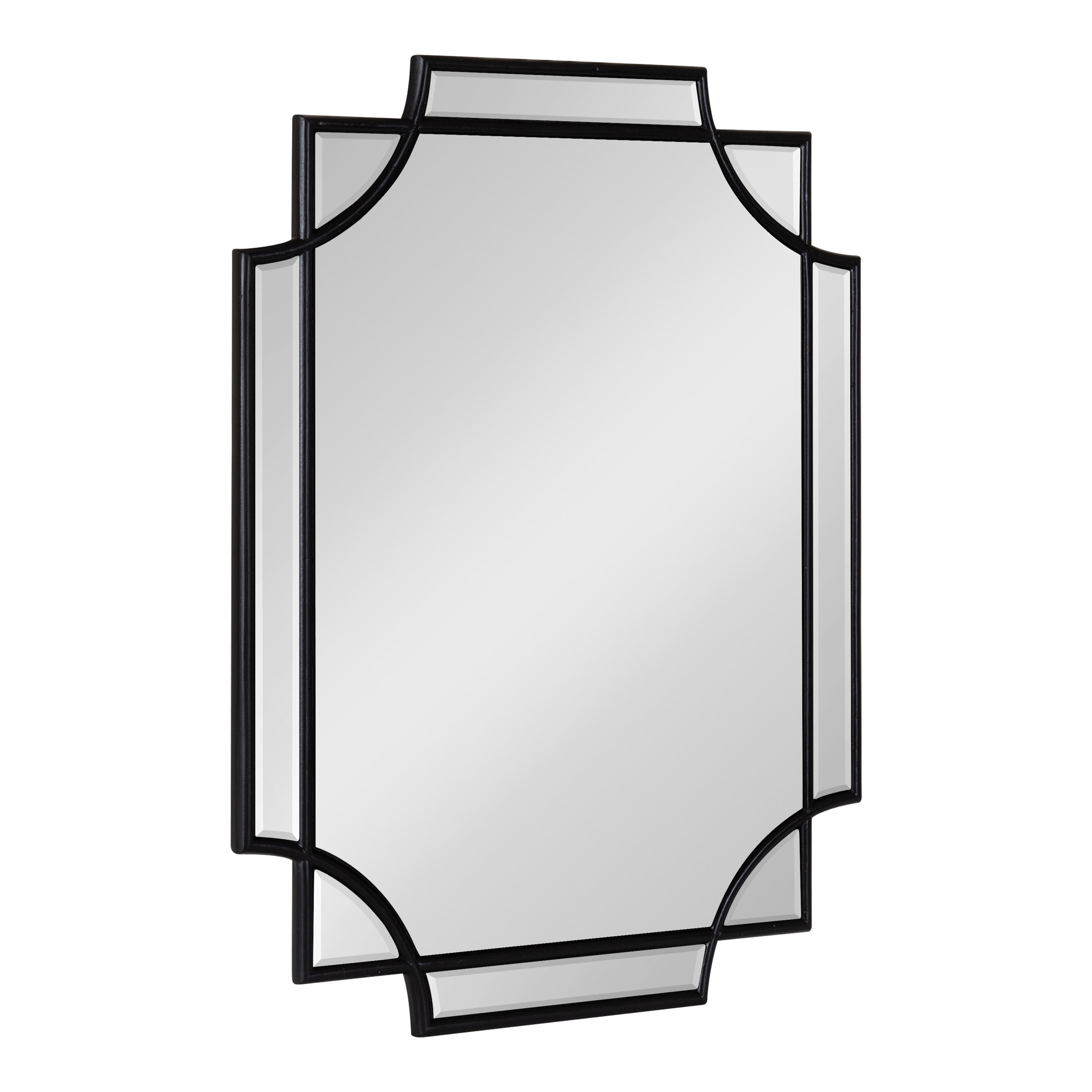 Minuette 18x24 Black Wood Geometric Wall Mirror