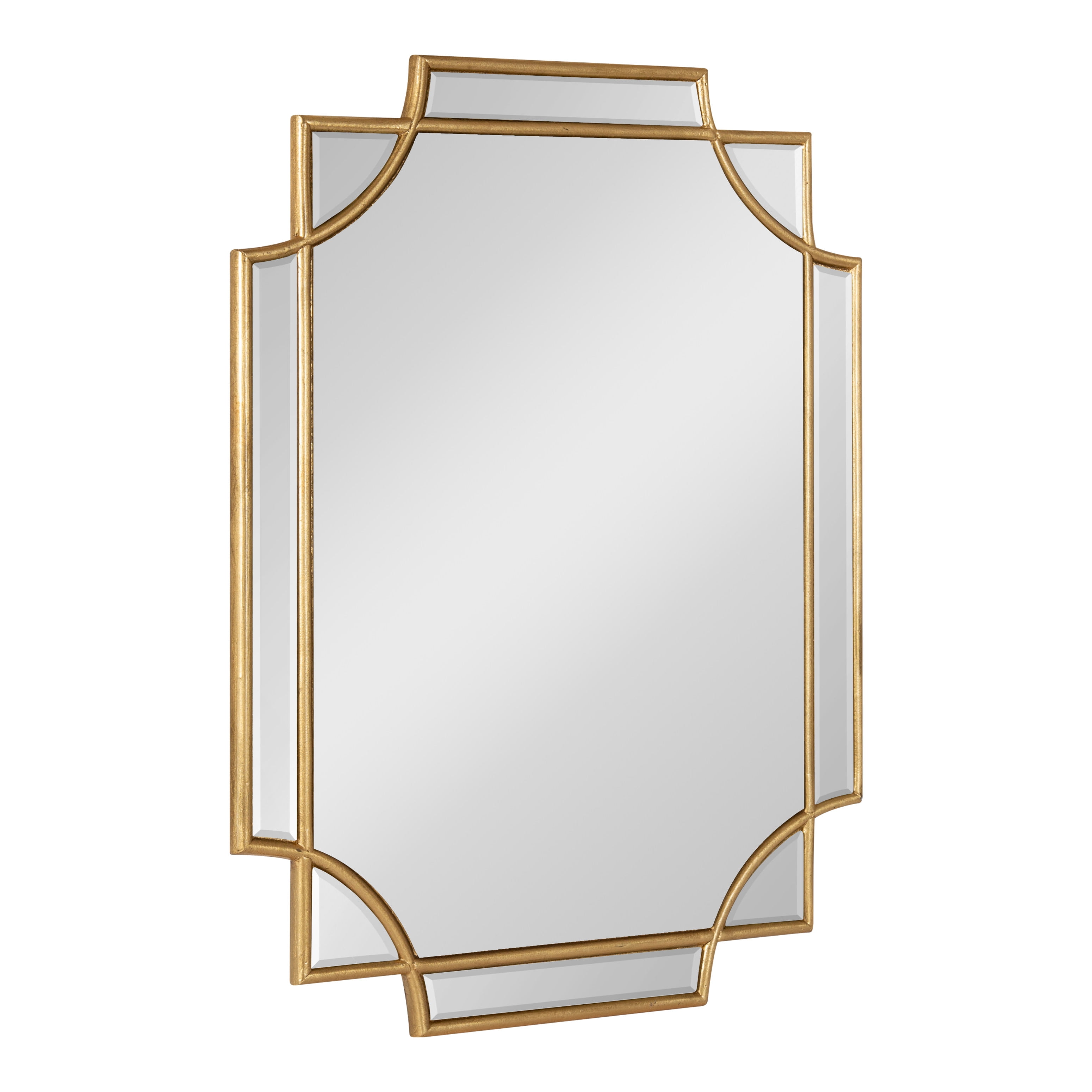Minuette 18x24 Gold Geometric Wood Wall Mirror