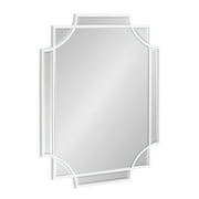 Kate and Laurel Minuette Glam Wall Mirror, 18 x 24, White, Boho-Chic Home Decor for Wall