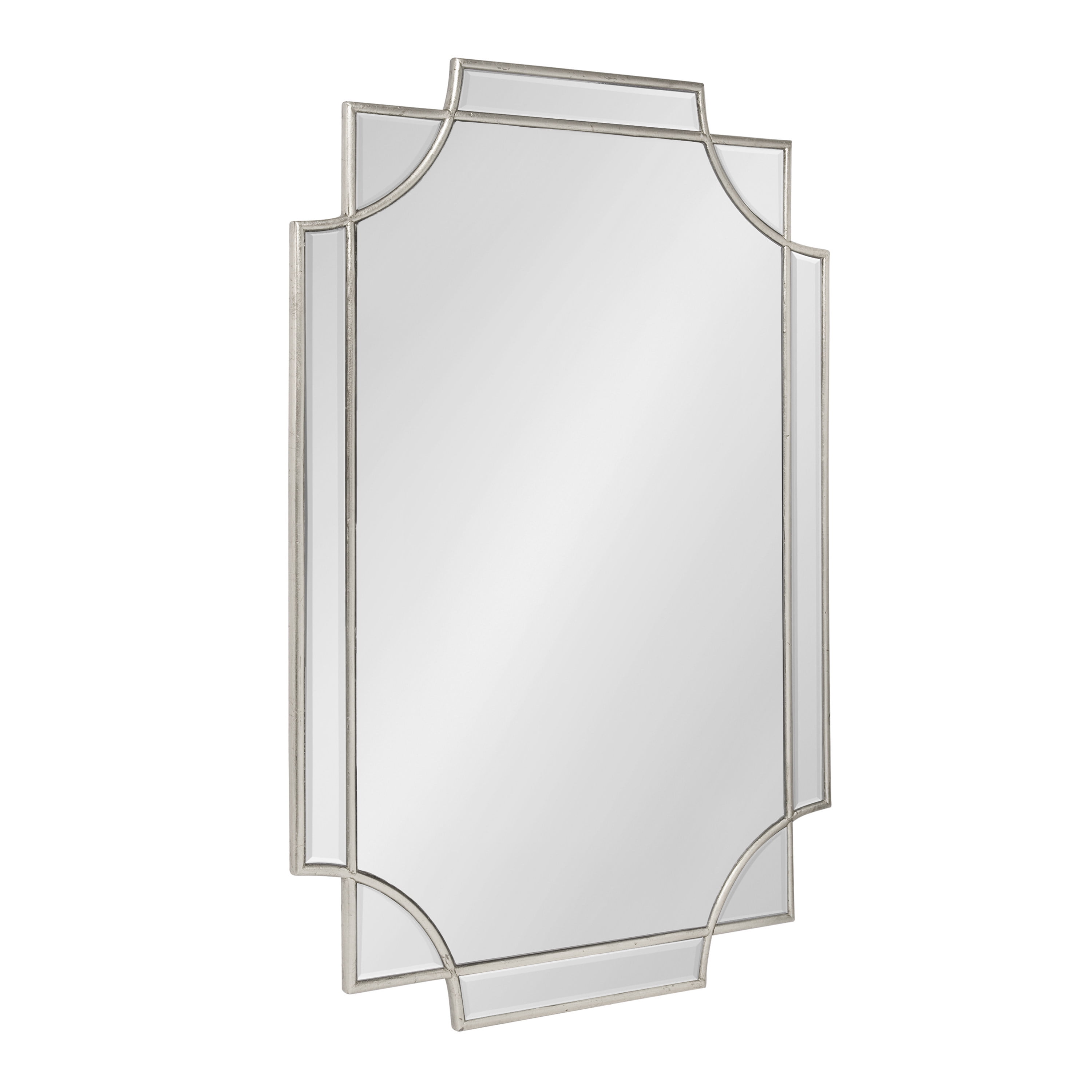 Elegant Transitional Silver Wood Full-Length Mirror, 39.35x28.25