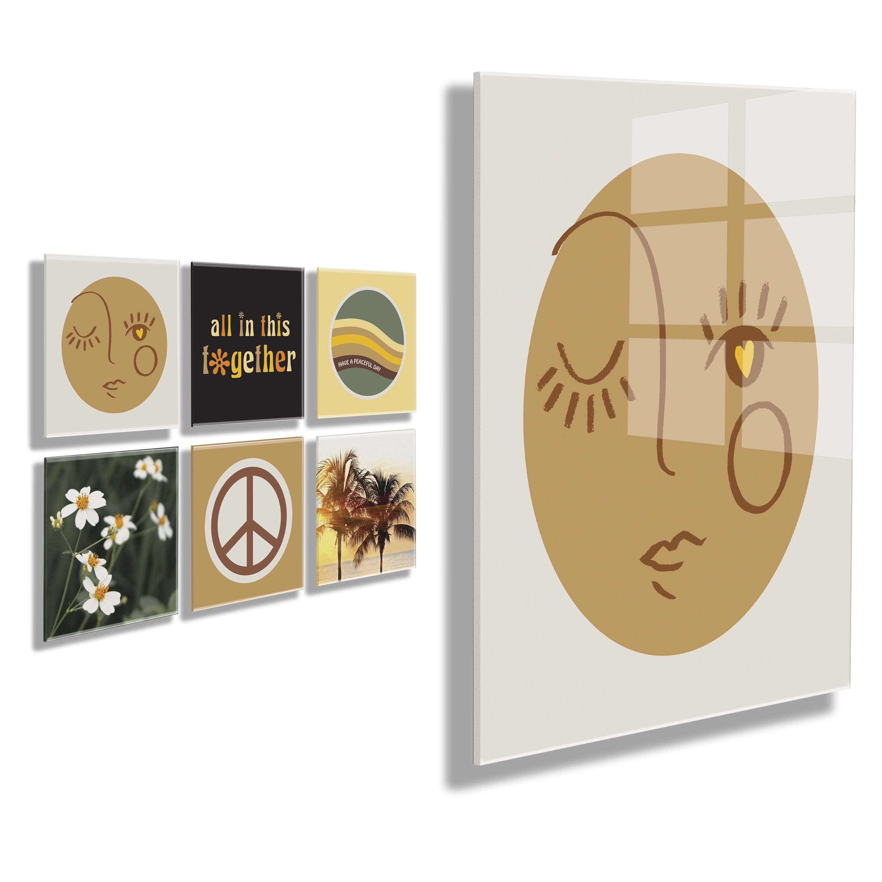 Kate and Laurel Motivational Painting, 10 in x 10 in, 6-Pieces