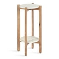 thumbnail image 1 of Kate and Laurel Moxley Modern Marble Side Table, 12 x 12 x 24, Natural and White,  Round Two-Tier End Table for Storage and Display, 1 of 6
