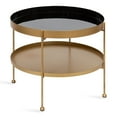 thumbnail image 1 of Kate and Laurel Nira Modern Round Tiered Coffee Table, 26 Inch Diameter, Black and Gold, Metal Table, 1 of 7