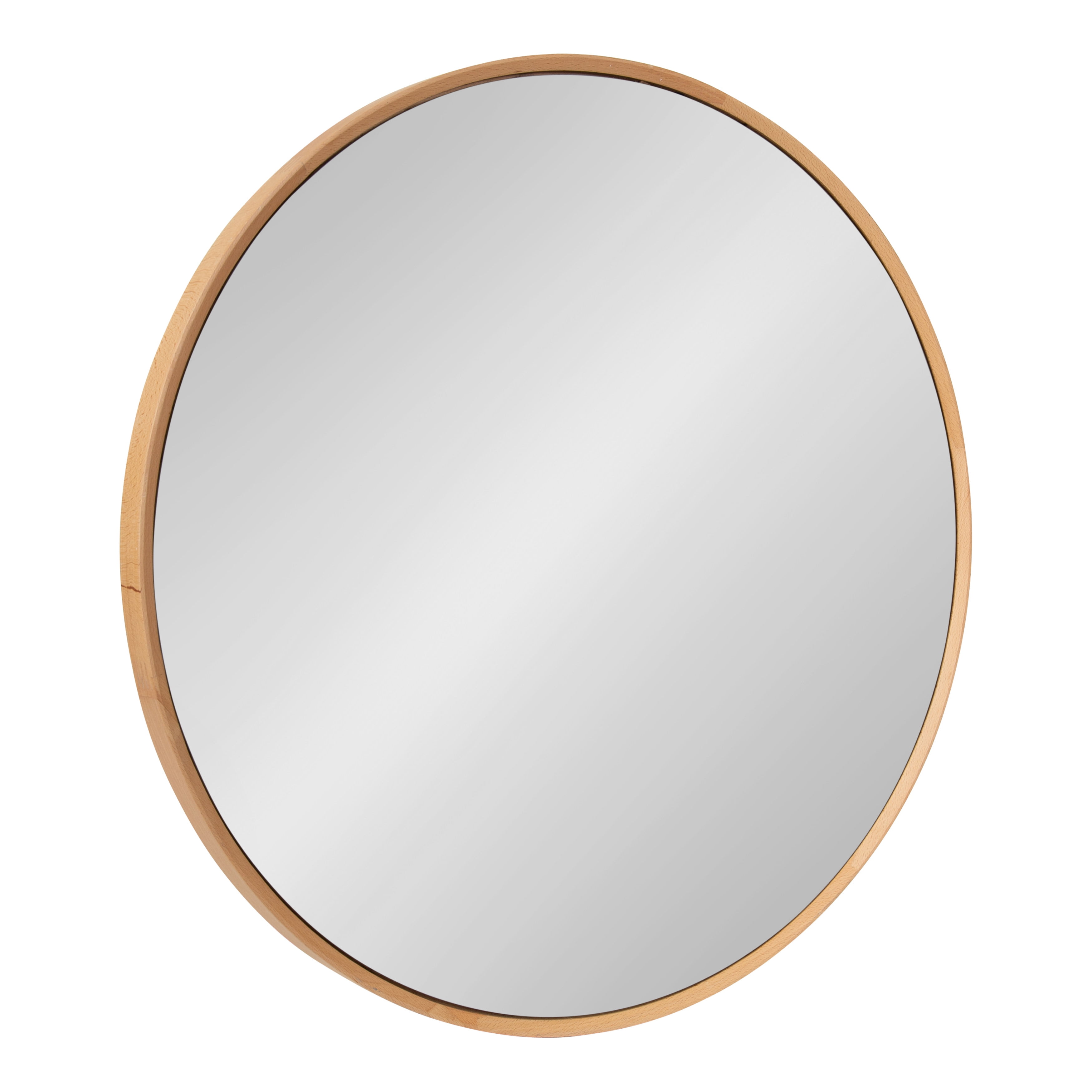 Nordlund 28" Round Natural Wood Bathroom Vanity Mirror