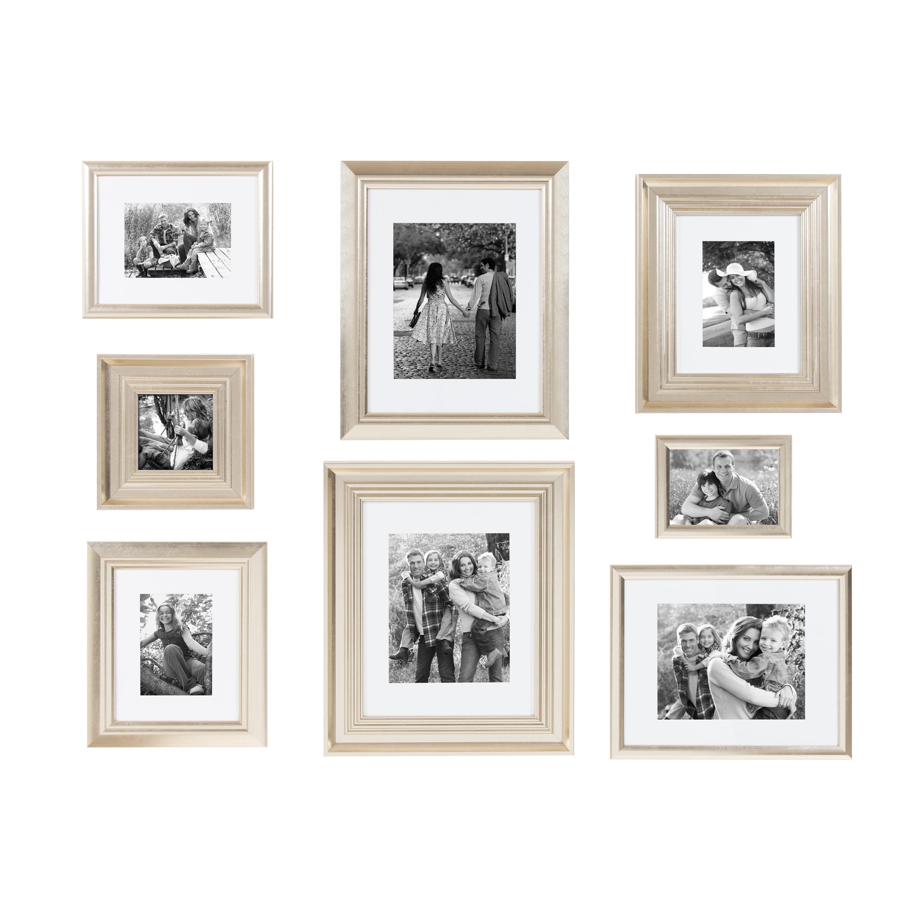 Odessa 8-Piece Champagne Gold Rectangle Wall Frame Set