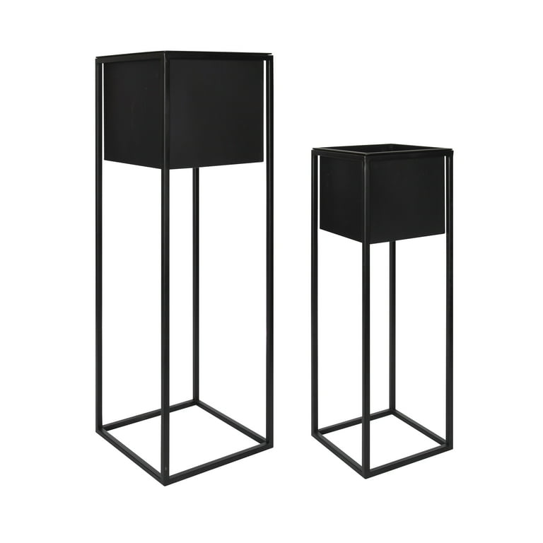 Kate and Laurel Palade Modern Indoor Plant Stand, Set of 2, Black, Chic Metal Indoor Planter Kate and Laurel Palade Modern Indoor Plant Stand, Set of 2, Black, Chic Metal Indoor Planter